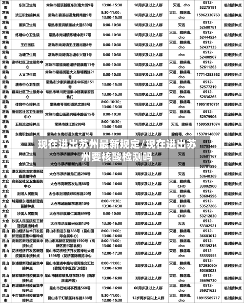 现在进出苏州最新规定/现在进出苏州要核酸检测吗