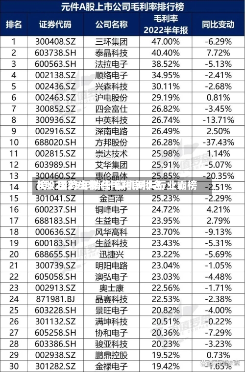 A股2025年销售毛利率排名
榜:医药生物+计算机两大行业霸榜-第2张图片