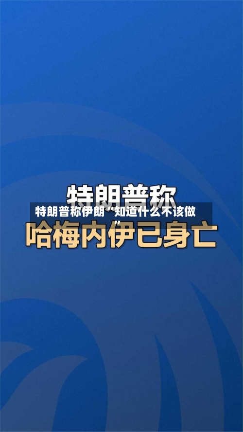 特朗普称伊朗“知道什么不该做”-第2张图片