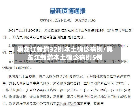 黑龙江新增32例本土确诊病例/黑龙江新增本土确诊病例5例