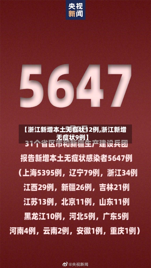 【浙江新增本土无症状12例,浙江新增无症状9例】