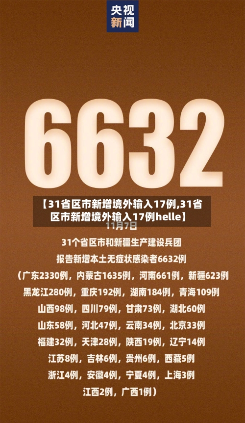 【31省区市新增境外输入17例,31省区市新增境外输入17例helle】