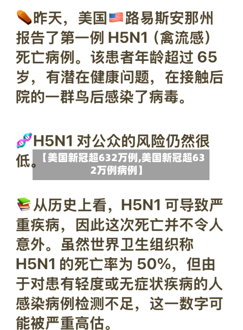 【美国新冠超632万例,美国新冠超632万例病例】