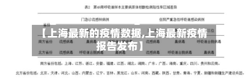 【上海最新的疫情数据,上海最新疫情报告发布】