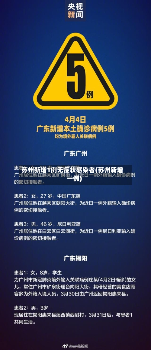 苏州新增1例无症状感染者(苏州新增一例)