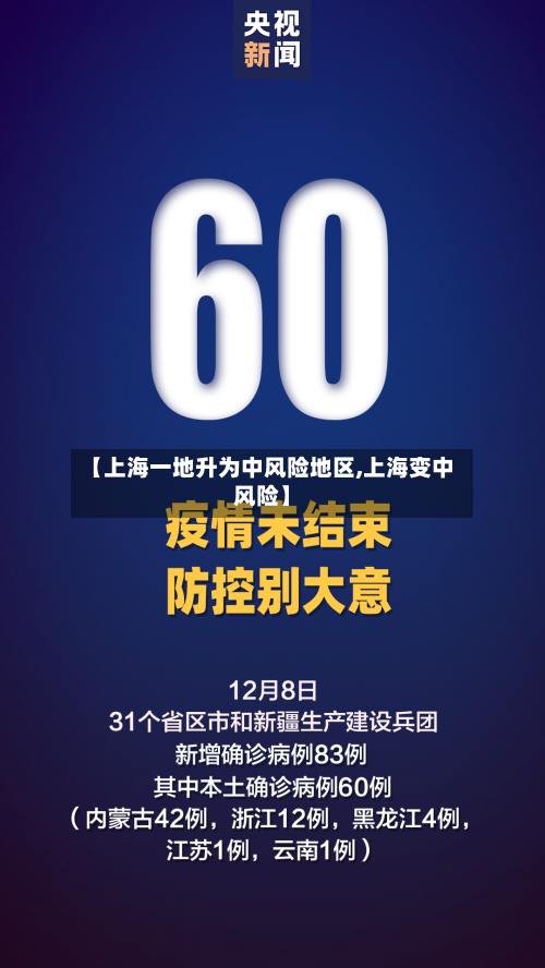 【上海一地升为中风险地区,上海变中风险】