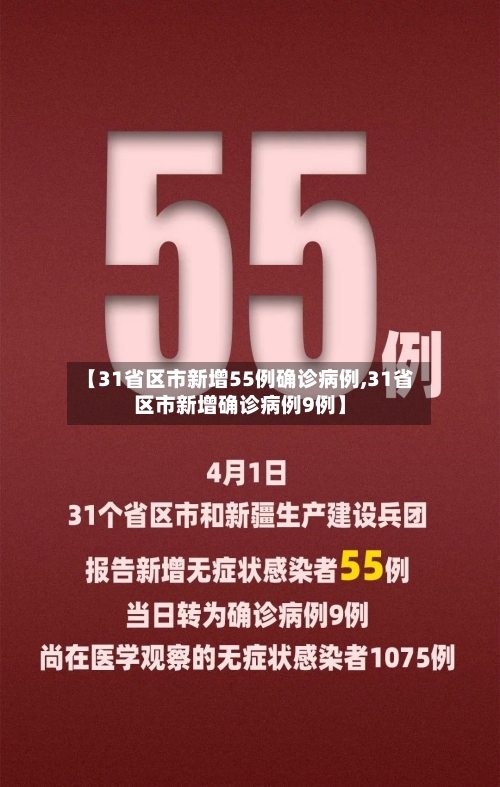 【31省区市新增55例确诊病例,31省区市新增确诊病例9例】