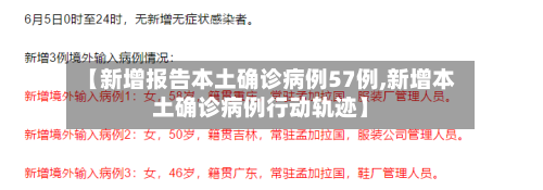 【新增报告本土确诊病例57例,新增本土确诊病例行动轨迹】