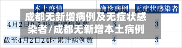 成都无新增病例及无症状感染者/成都无新增本土病例