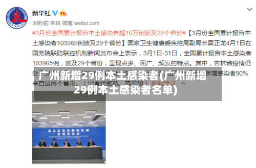 广州新增29例本土感染者(广州新增29例本土感染者名单)