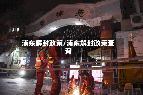 浦东解封政策/浦东解封政策查询