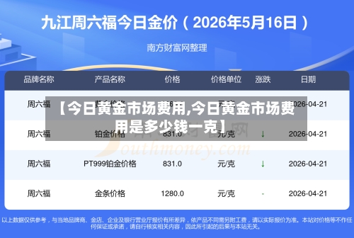 【今日黄金市场费用,今日黄金市场费用是多少钱一克】