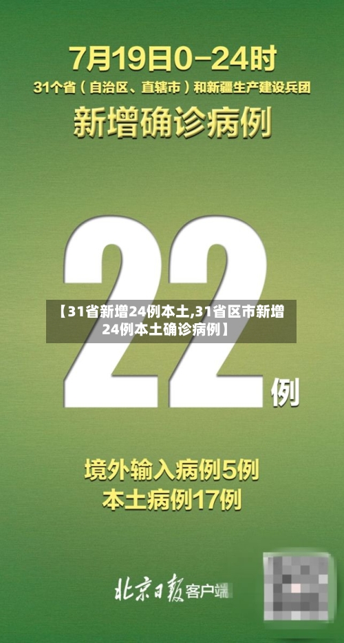 【31省新增24例本土,31省区市新增24例本土确诊病例】