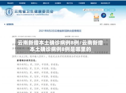 云南新增本土确诊病例8例/云南新增本土确诊病例8例是哪里的