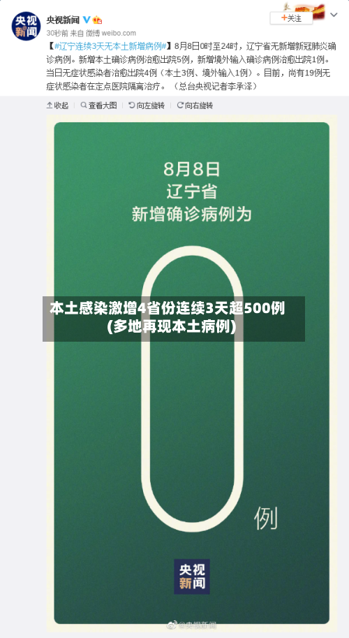本土感染激增4省份连续3天超500例(多地再现本土病例)
