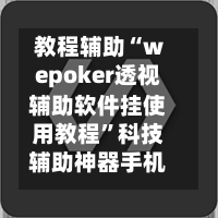 教程辅助“wepoker透视辅助软件挂使用教程”科技辅助神器手机版教程