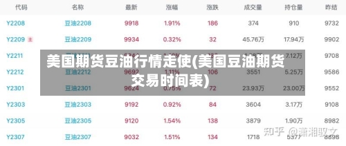 美国期货豆油行情走使(美国豆油期货交易时间表)