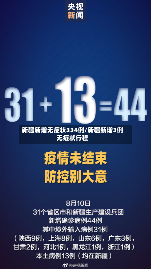 新疆新增无症状334例/新疆新增3例无症状行程
