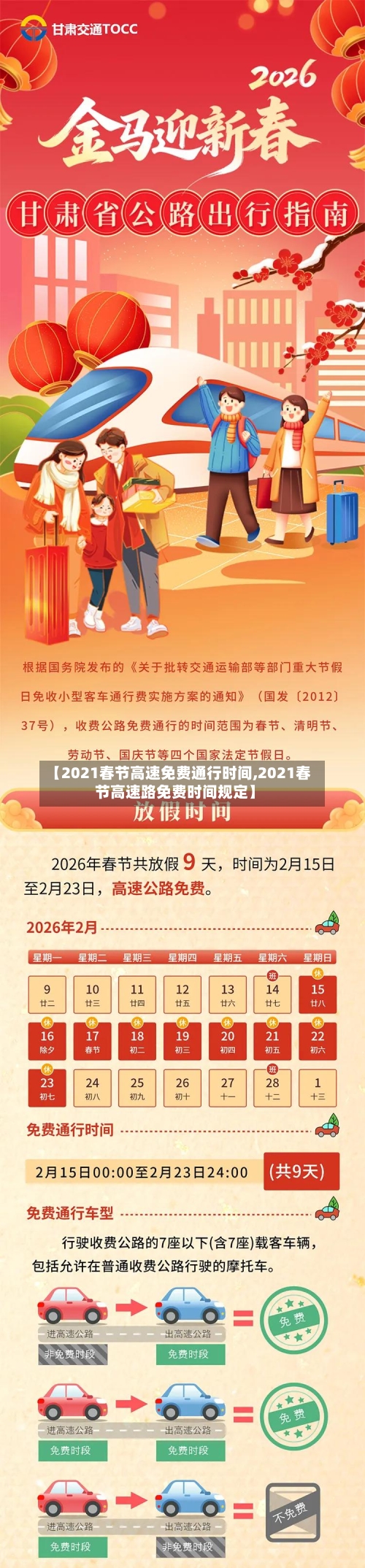 【2021春节高速免费通行时间,2021春节高速路免费时间规定】