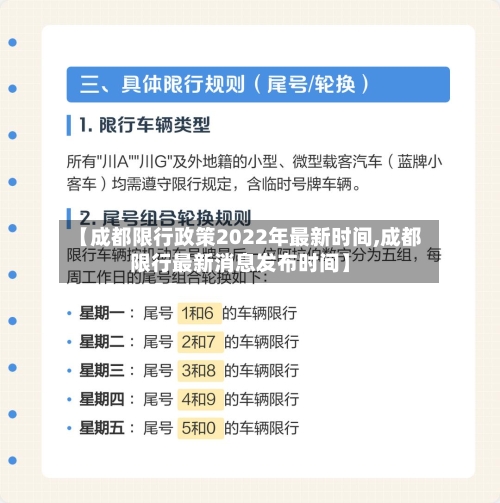 【成都限行政策2022年最新时间,成都限行最新消息发布时间】