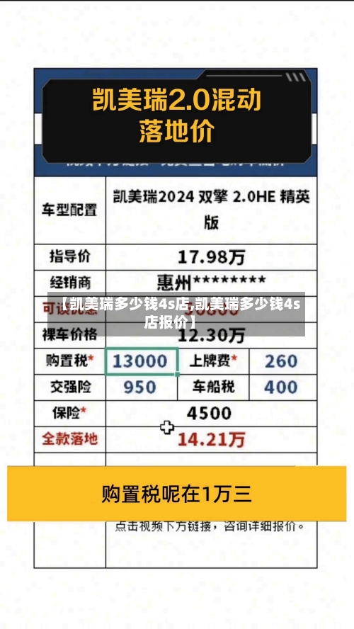 【凯美瑞多少钱4s店,凯美瑞多少钱4s店报价】
