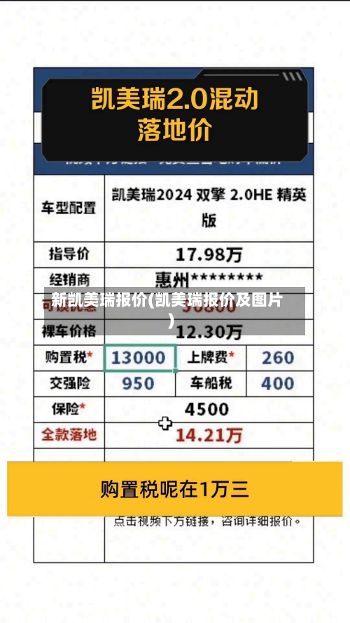 新凯美瑞报价(凯美瑞报价及图片)
