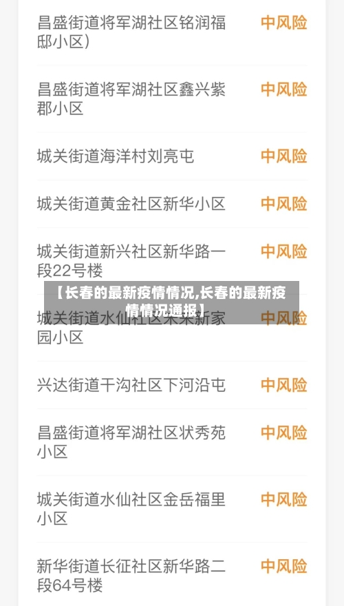 【长春的最新疫情情况,长春的最新疫情情况通报】