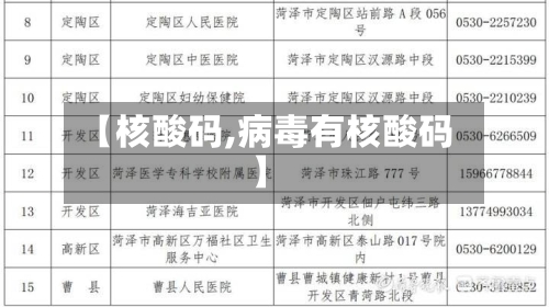 【核酸码,病毒有核酸码】