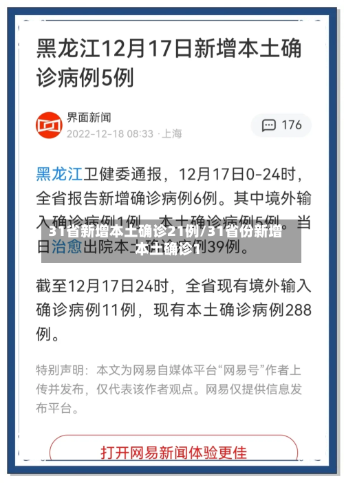 31省新增本土确诊21例/31省份新增本土确诊1