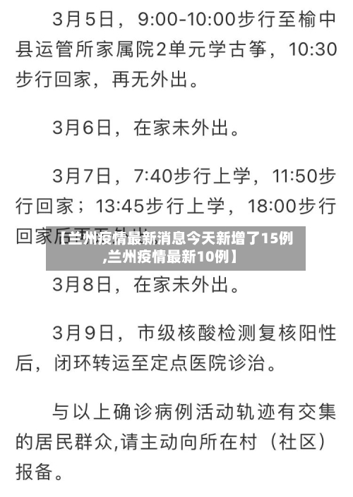 【兰州疫情最新消息今天新增了15例,兰州疫情最新10例】