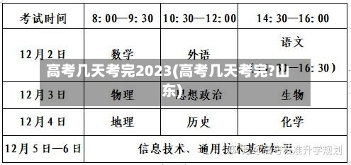 高考几天考完2023(高考几天考完?山东)