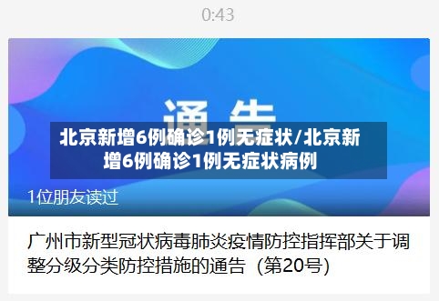 北京新增6例确诊1例无症状/北京新增6例确诊1例无症状病例
