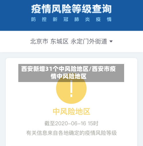 西安新增31个中风险地区/西安市疫情中风险地区